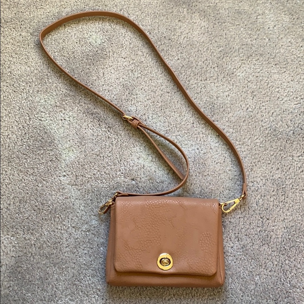 Tan cross body bag